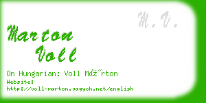 marton voll business card